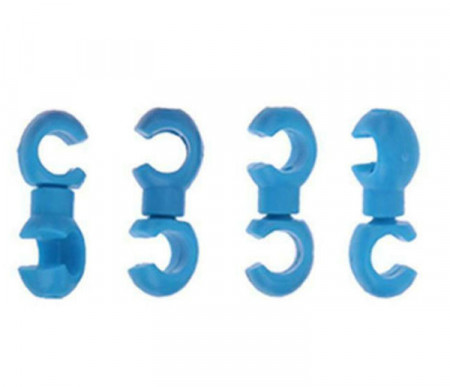S-Clip clema dubla rotativa prins camasa cablu - 4 buc.Set Albastru
