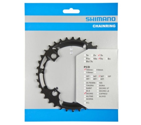 Shimano DEORE placa angrenaj FC-M590/591 36T 104mm BCD - Img 2