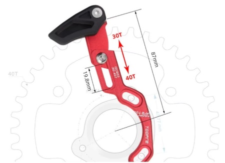 Toopre Flip-Guide Wide UltraLight CNC - ISCG-03 Chain Guide rosu - Img 2