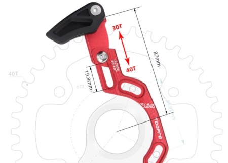Toopre Flip-Guide Wide UltraLight CNC - ISCG-05 Chain Guide rosu - Img 2