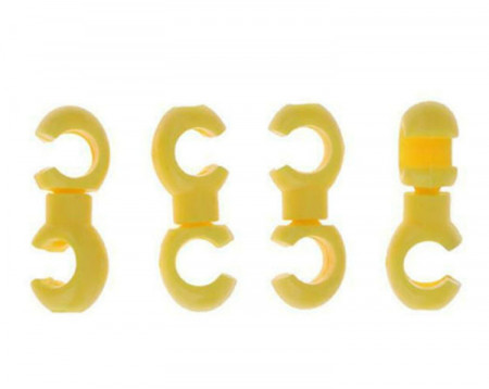 S-Clip clema dubla rotativa prins camasa cablu - 4 buc.Set Galben