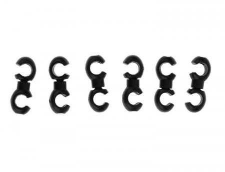 S-Clip clema dubla rotativa prins camasa cablu - 6 buc.Set Negru