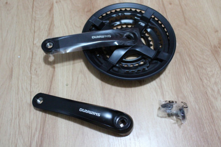Shimano FC-TY501 Tourney - negru 170mm angrenaj 48-38-28T - Img 4