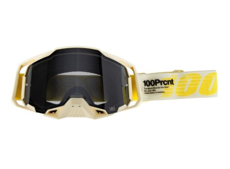 100% Armega Barely goggle - Smoked Iridium lens - alb/crem