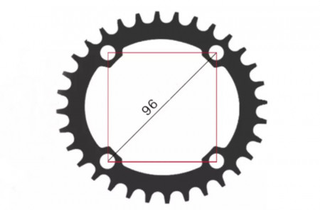 Foi Ovale - Snail/Motguv 32t narrow wide 1x9-12v/96mm BCD simetric negru - Img 2
