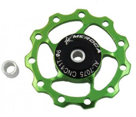 Rotita 11T Extralight, rulment aluminiu CNC - verde