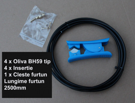 Conducta (furtun) frana hidraulica 2500mm + accesorii(negru) - Img 2