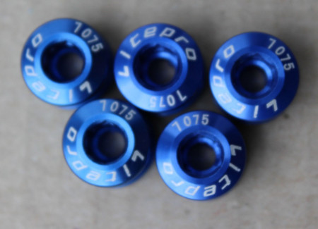 Litepro Superlight CNC 5buc.- set surub placi angrenaj 1 foaie - albastru - Img 2