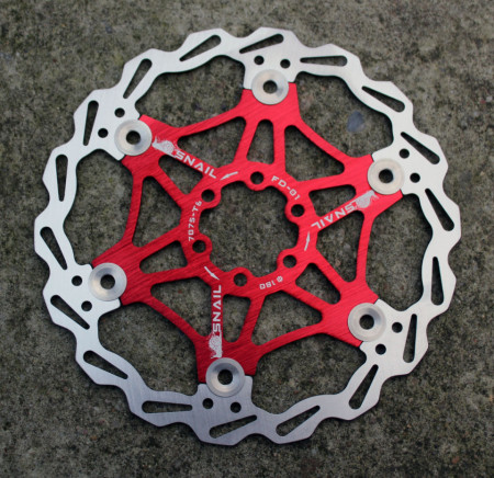Snail Floating CNC 2-piece Disc Rotor - 180mm rosu