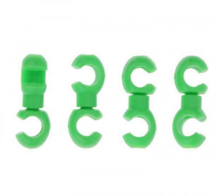 S-Clip clema dubla rotativa prins camasa cablu - 4 buc.Set Verde