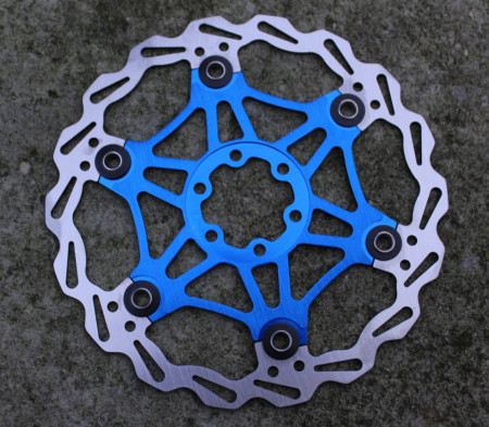 Snail Floating CNC 2-piece Disc Rotor - 180mm albastru - Img 5