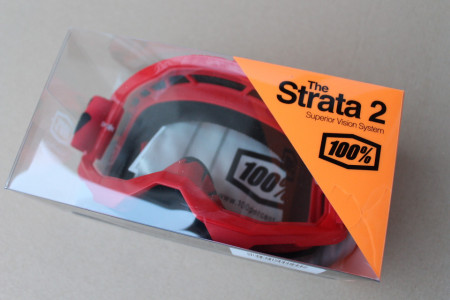 100% Strata 2 Red Clear lens - Goggle + sticker - Img 4