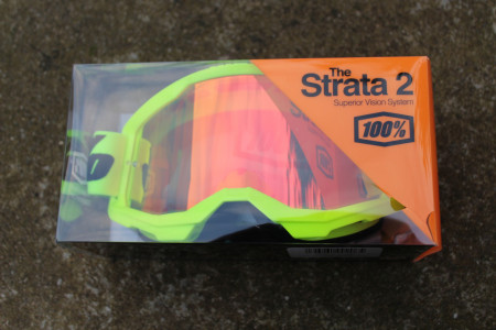 100% Strata Gen. 2 Fluo-Yellow Goggle - Red Mirror lens - Img 3