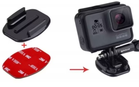 Adaptor GoPro plat - prindere cu banda adeziva 3M pentru camere sport - Img 3
