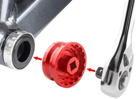 Cheie monobloc 5 in 1 si centerlock extern - aluminiu - BBR60 MT800 DUB BSA30 FSA BB386 - Img 2