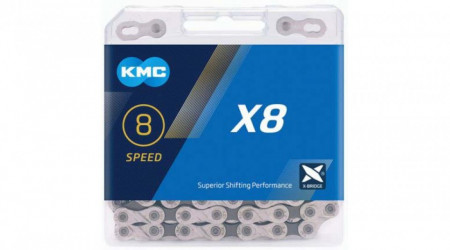 KMC X8 8vit. lant bicicleta + connector link