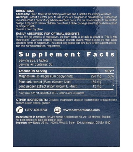 New Nordic Magic Magnesium Taurate 875mg. 60 tablete - Img 2