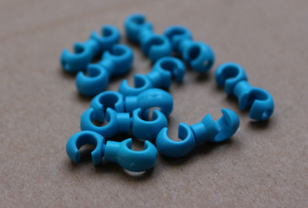 S-Clip clema dubla rotativa prins camasa cablu - 10 buc.Set Albastru - Img 3