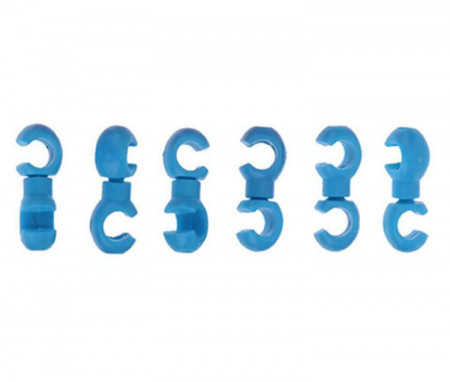 S-Clip clema dubla rotativa prins camasa cablu - 6 buc.Set Albastru