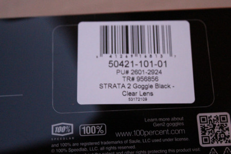 100% Strata 2 Stealth Black - Goggle Clear Lens + sticker - Img 3