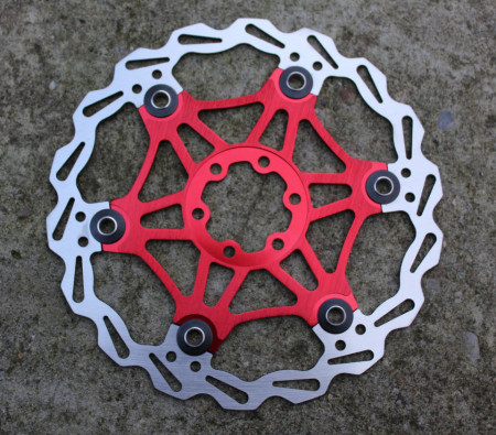 Snail Floating CNC 2-piece Disc Rotor - 180mm rosu - Img 6