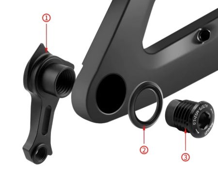 Ureche cadru universal - MUQZI cu filet M12x1.0 Sram UDH type(rosu) - Img 3