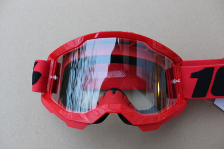 100% Strata 2 Red Clear lens - Goggle + sticker - Img 7