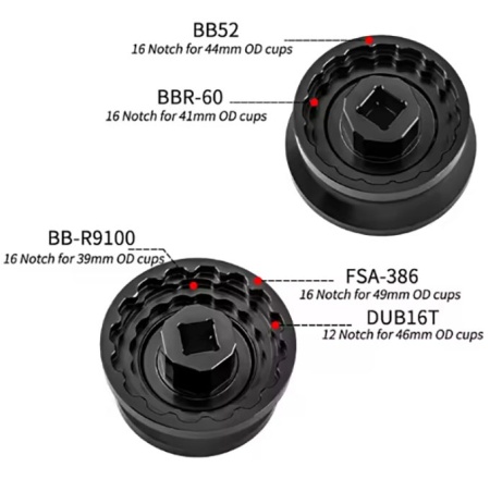 Cheie monobloc 5 in 1 si centerlock extern - aluminiu - BBR60 MT800 DUB BSA30 FSA BB386 - Img 5