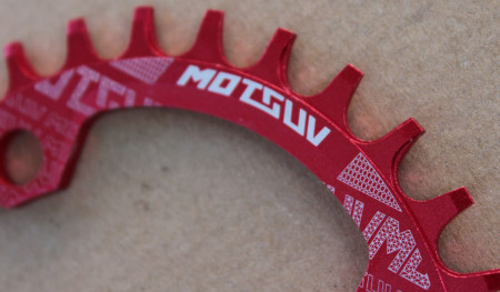 Foaie Ovala Motguv 34T - narrow wide 1x7-12viteza - Rosu 104bcd - Img 3