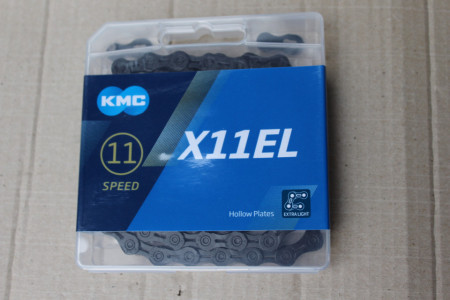 KMC X11EL Black Tech + quick link 118L hollow - lant bicicleta - Img 3