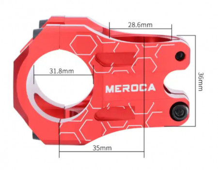 Meroca SuperLight pipa CNC 31.8' - 35mm rosu - Img 8