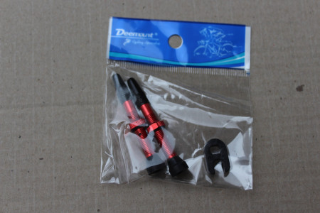 Set Valva tubeless FV 40mm Wake Pro - rosu + cheie valva - Img 2