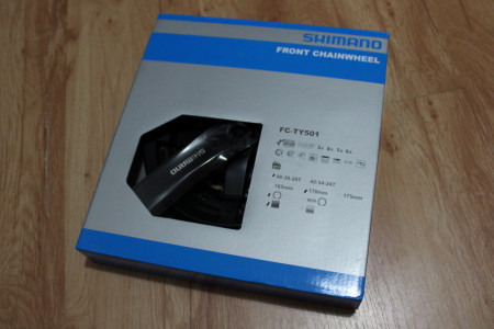 Shimano FC-TY501 Tourney - negru 170mm angrenaj 48-38-28T - Img 2