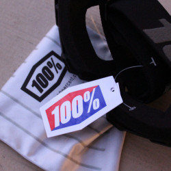 100% Strata 2 Stealth Black - Goggle Clear Lens + sticker - Img 5