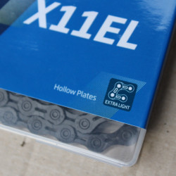KMC X11EL Black Tech + quick link 118L hollow - lant bicicleta - Img 4