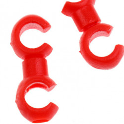 S-Clip clema dubla rotativa prins camasa cablu - 10 buc.Set Rosu - Img 3
