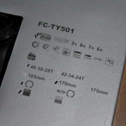 Shimano FC-TY501 Tourney - negru 170mm angrenaj 48-38-28T - Img 3