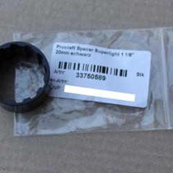 Spacer Procraft Ultralight 1.1/8" negru 20mm - Img 5