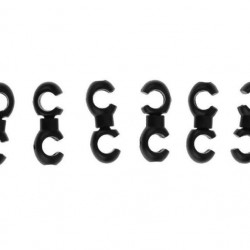 S-Clip clema dubla rotativa prins camasa cablu - 6 buc.Set Negru