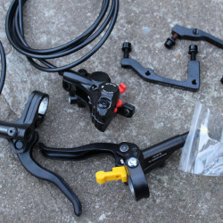 Shimano MT420 4-piston disc frane set complet + adaptoare IS J-Kit - Img 8