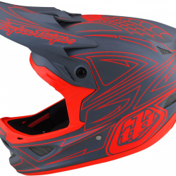 Troy Lee Designs D3 Fiberlite Spiderstripe Red Fullface - Medium(56-57cm)