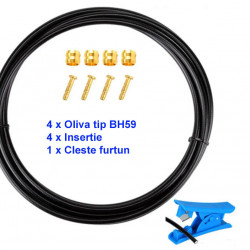 Conducta (furtun) frana hidraulica 2500mm + accesorii(negru)