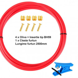 Conducta (furtun) frana hidraulica 2500mm + accesorii(rosu)