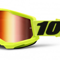 100% Strata Gen. 2 Fluo-Yellow Goggle - Red Mirror lens