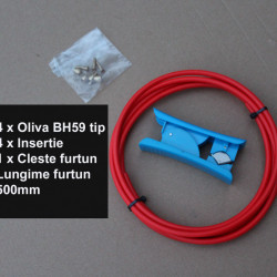 Conducta (furtun) frana hidraulica 2500mm + accesorii(rosu) - Img 2