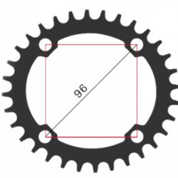 Foaie Snail 32T - narrow wide 1x9,10,11,12 - 96BCD simetric negru