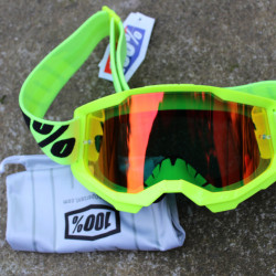 100% Strata Gen. 2 Fluo-Yellow Goggle - Red Mirror lens - Img 2
