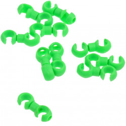 S-Clip clema dubla rotativa prins camasa cablu - 10 buc.Set Verde