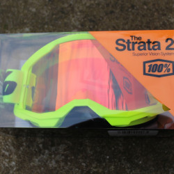 100% Strata Gen. 2 Fluo-Yellow Goggle - Red Mirror lens - Img 3