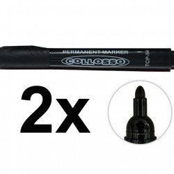 Capitol Black Permanent Marker - marker 0.9mm - set 2 buc.